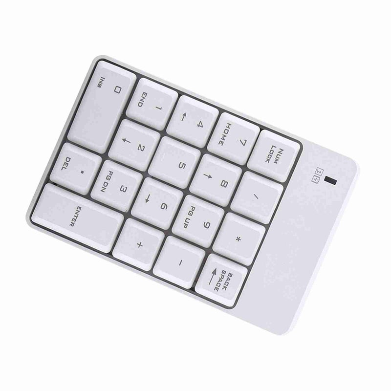 ZERONE USB Numeric Keypad Keyboard for Laptop Notebook Desktop PC, Portable Mini 18 Keys Numpad 2.4GHz USB Number Pad with Receiver(White) - Image 2